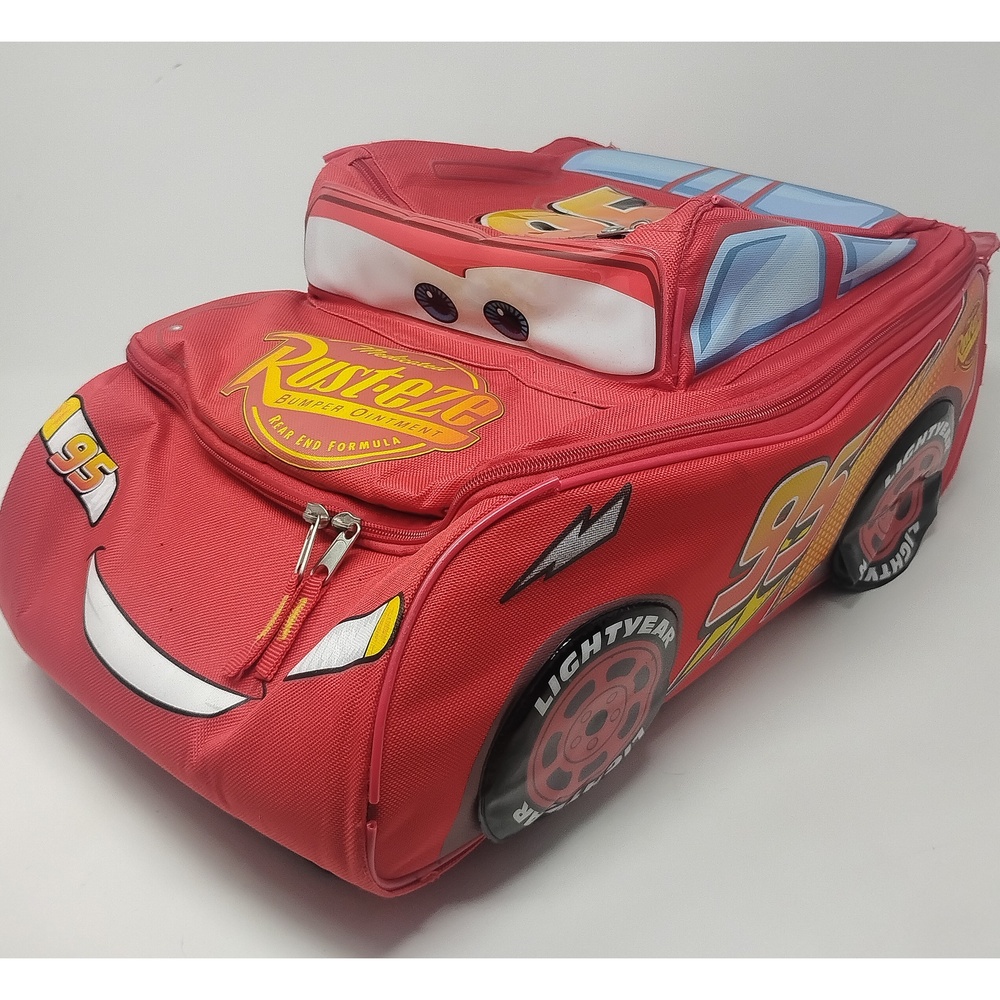Disney Pixar Cars Lightning McQueen Rolling Luggage Backpack School Travel Bag